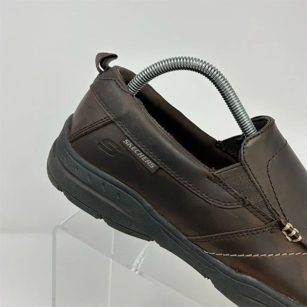 Skechers Harper Forde Men's Loafers Brown Slip-On Casual Shoes Relaxed Fit 9.5